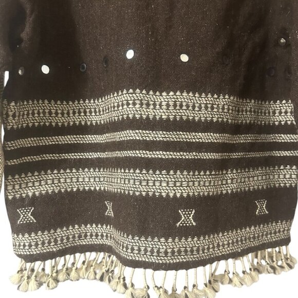 Alix of Bohemia Embroidered Handwoven Brown Blanket Jacket Size XS Western Boho - Picture 12 of 16
